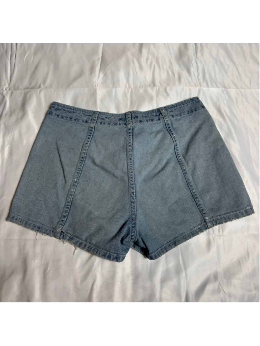 Women's Xhilaration Blue Jean Shorts Size 9 Lace-Up Front